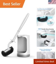Curved Toilet Bowl Brush Holder Set   Modern Space-Saving Bathroom Essential
