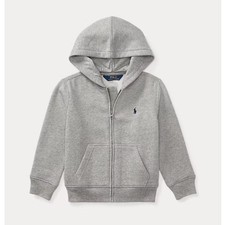 POLO Ralph Lauren Fleece Full Zip Hoodie Sweatshirt Heather Gray Boys 4T