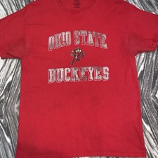 Ohio State Buckeyes T Shirt Mens L Red Brutus Logo NCAA College Football OSU