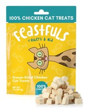 Feastfuls Freeze Dried Cat Treats - 100 Freeze Dried Chicken Breast, Soft, H...
