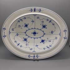 Royal Copenhagen Blue Fluted Plain Oval Dish No Lid 11 3/4" Very Early Piece