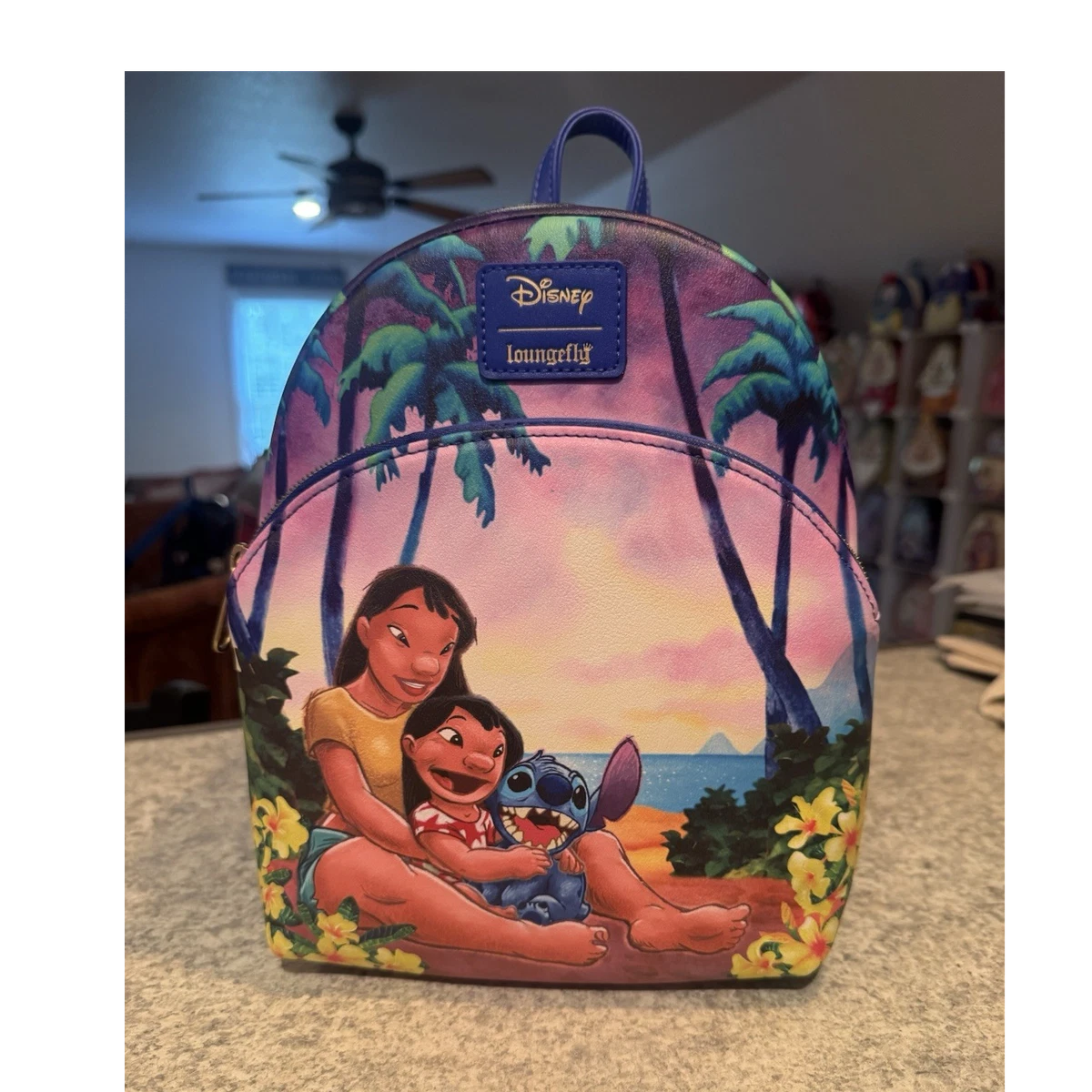 Loungefly Disney Lilo and Stitch Floral Sunset Scene Ducks Mini Backpack NEW Loungefly Disney Lilo & Stitch Ducklings Buckle Mini  main image 3
