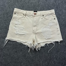 BDG Girlfriend High Rise Cut Off Jean Shorts Women's Size 26 Distressed Denim