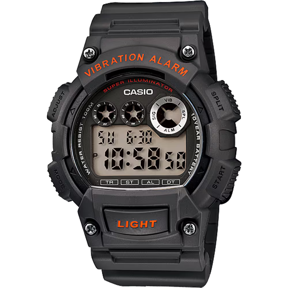 Casio Men's Super Illuminator Quartz Digital Black 47mm Watch Good