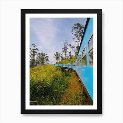 Sri Lanka Blue Train Kunstdruck gerahmt Wandbild Poster Leinwanddruck Bild