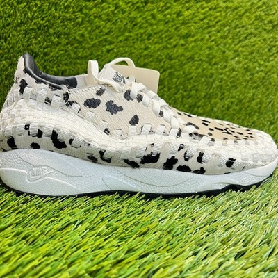Nike Air Footscape Woven Cow Print Womens Size 7.5 White Athletic Shoes Sneakers