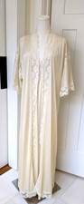 Vintage Olga Designer Collection 9276 Ivory Nightgown Robe Sz S Lace Hem Rare