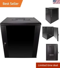 Secure 12U Network Cabinet - Reinforced Glass Door