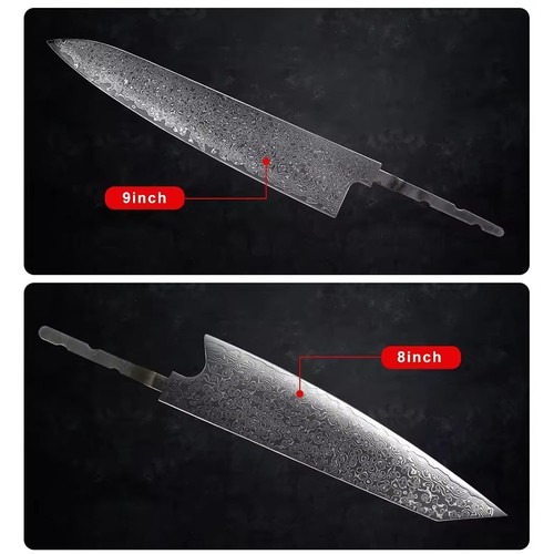 VG10 Damascus Steel Chef Knife Blank Blade DIY Home Hobby Kitchen Tools Material - 第 11/25 張圖片