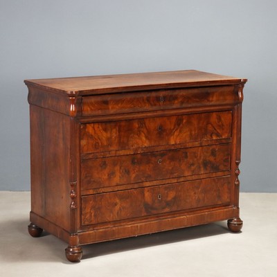 Antiker Louis Philippe Kommode Walnuss Maser XIX Jhd Originell