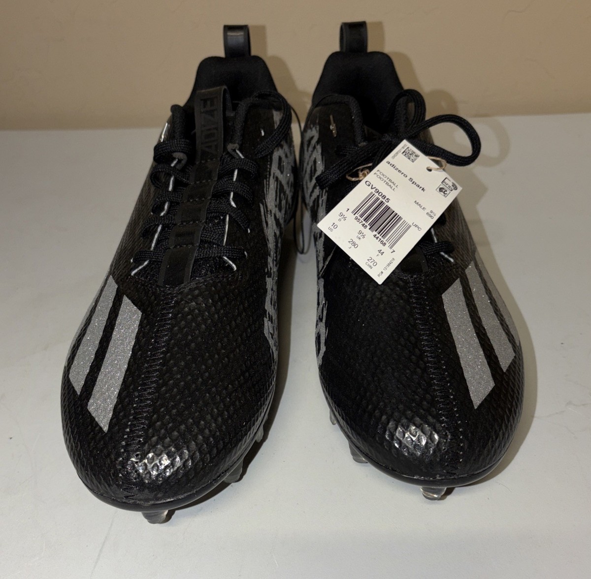 Adidas Adizero Spark Men\'s Size 10 Football Cleats Black‎ Grey New Men main image 3