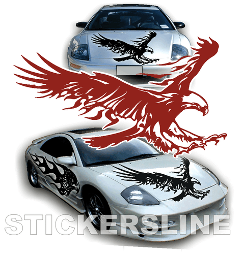 Aufkleber Auto Tuning Stickers Decals (Aufkleber) EAGLE2 Motorhaube