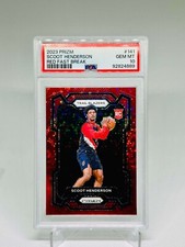 Scoot Henderson 2023-24 Panini Prizm Fast Break Red /100 #141 PSA 10 ROOKIE