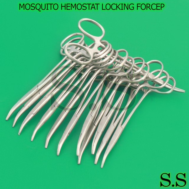 6 Mosquito Forceps 5.00" Curved Surgical Stainless Steel Operating Room