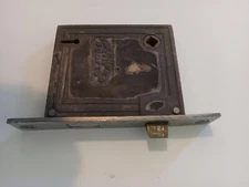 Vintage Russwin Mortise Lock,   nickle plated front,  #313   no key    AS IS