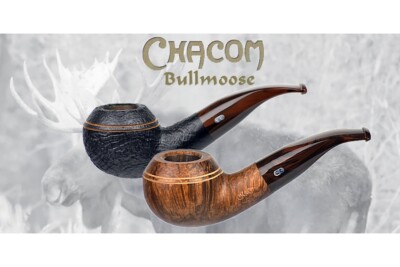 CHACOM BULLMOOSE 996 RHODESIAN SANDBLASTED BLACK AND SMOOTH LIGHT PIPE PIPE