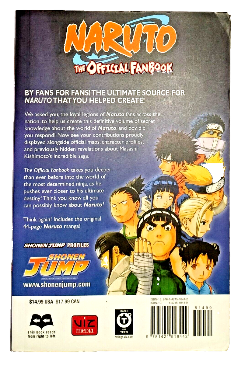 NARUTOパンフレット Naruto: The Official Fanbook Masashi Kishimoto SC Book Viz Manga