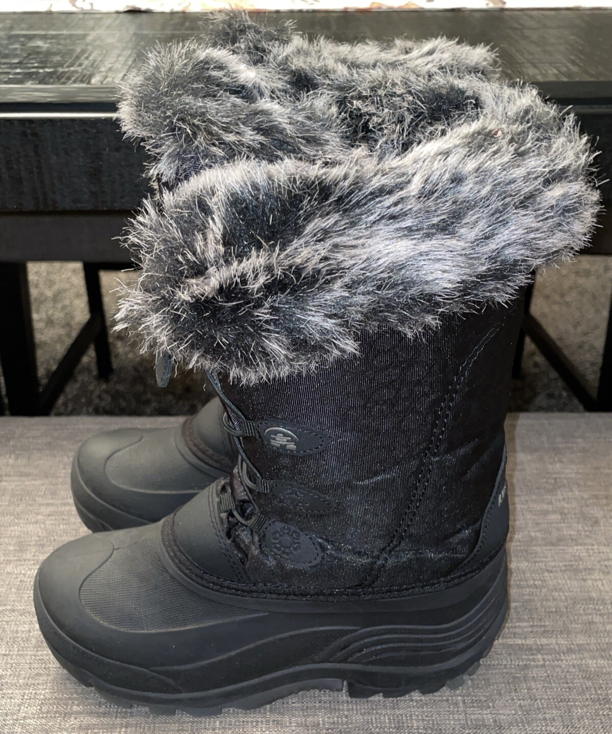 Kamik Momentum Boots Black Faux Fur Lined Winter Snow Women’s Size 5