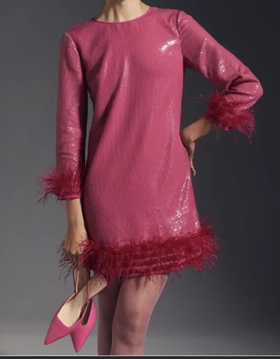 strapless open back dress By Anthropologie Sequin Drape-Back Mini Dress main image 0