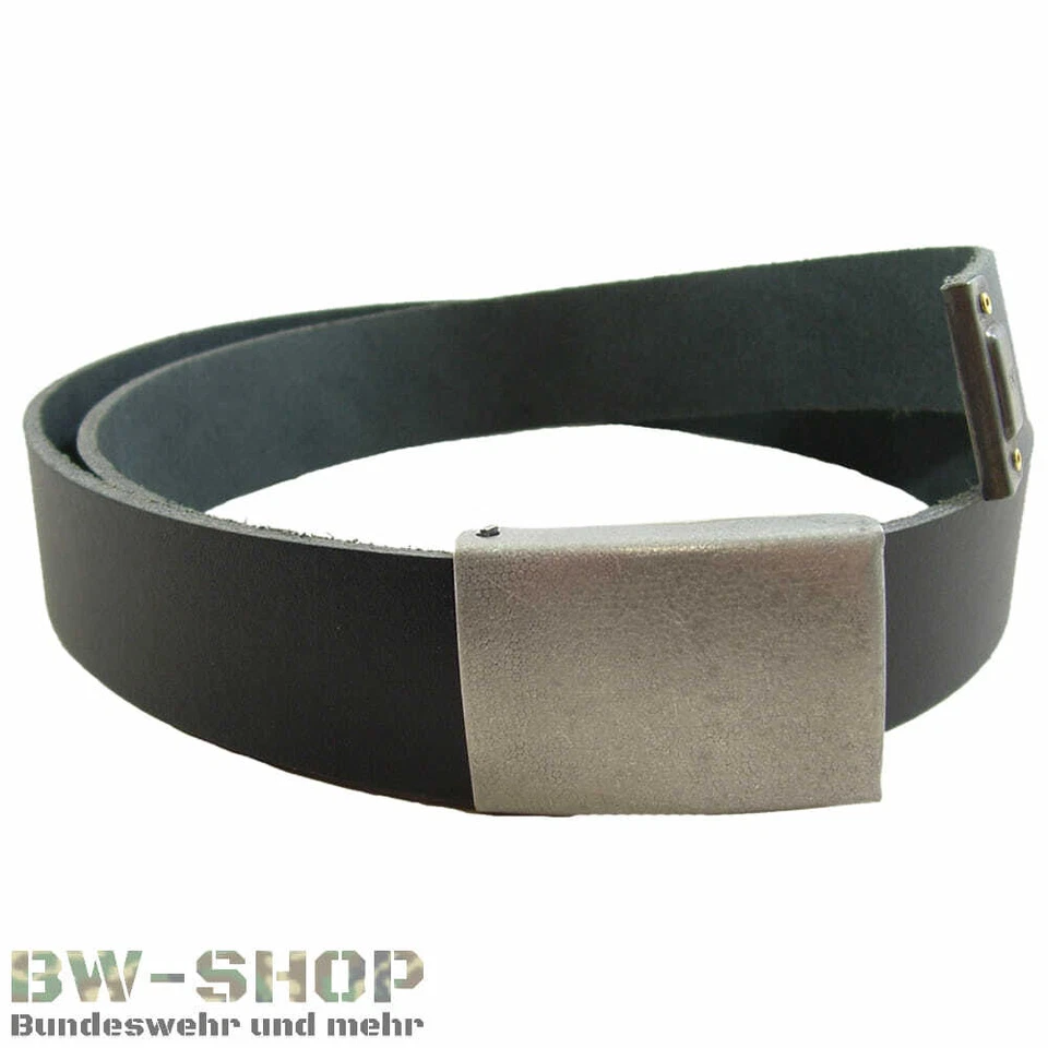 BUNDESWEHR GÜRTEL LEDER SCHWARZ BW HOSENGÜRTEL ARMEE ORIGINAL LEDERGÜRTEL KOPPEL