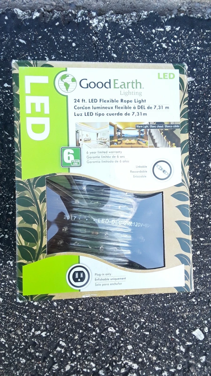 GOOD EARTH LIGHTING 24 ft LED FLEXIBLE rope LIGHT INDOOR outdoor 18 watt