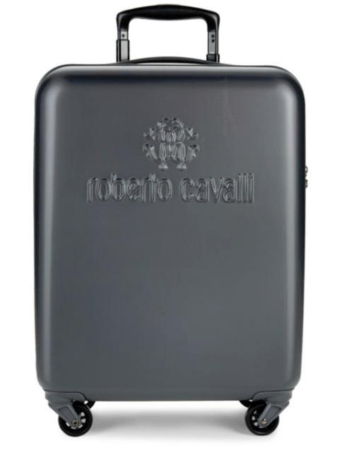 ROBERTO CAVALLI LOGO HARDSHELL BLACK SUITCASE NEW TAG DESIGNER