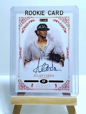 Allan Cerda 2022 Onyx Vintage Baseball Blue Ink On-Card Auto /400 #OAAC Reds