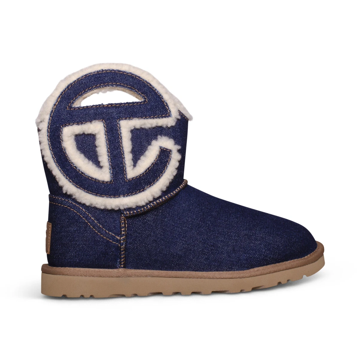 UGG X TELFAR LOGO MINI INDIGO DENIM ALL GENDER BOOTS SIZE US WOMEN 9 MEN 8 NEW