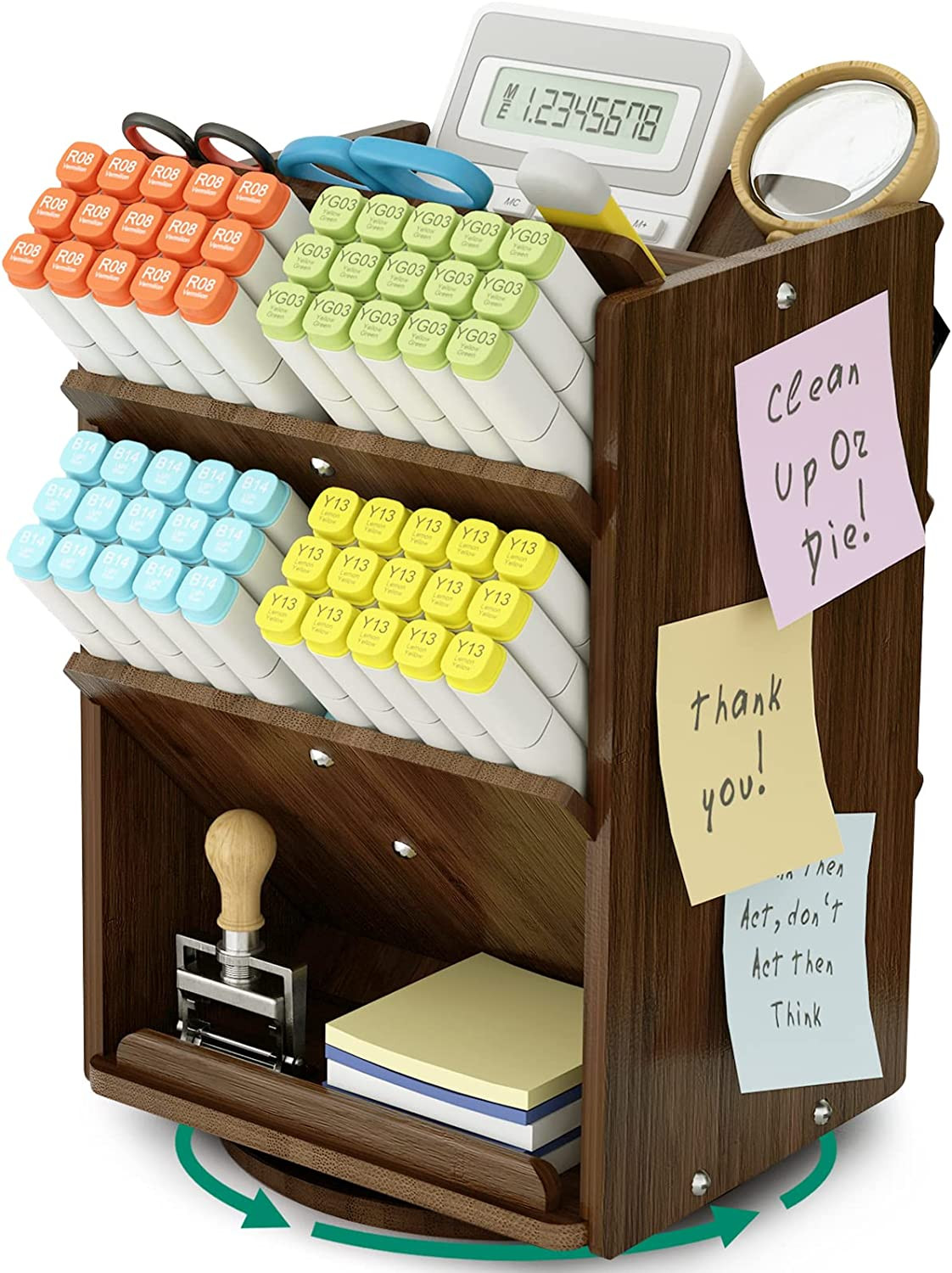 Darfoo Art Supply Organizer, Pencil Organizer, Rotating 13 Large Compartments, 1