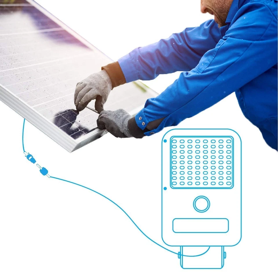 LED Solar Flood Light with IP65 Solar Panel 6000K Remote Control Outdoor Lights - Image 2 of 4