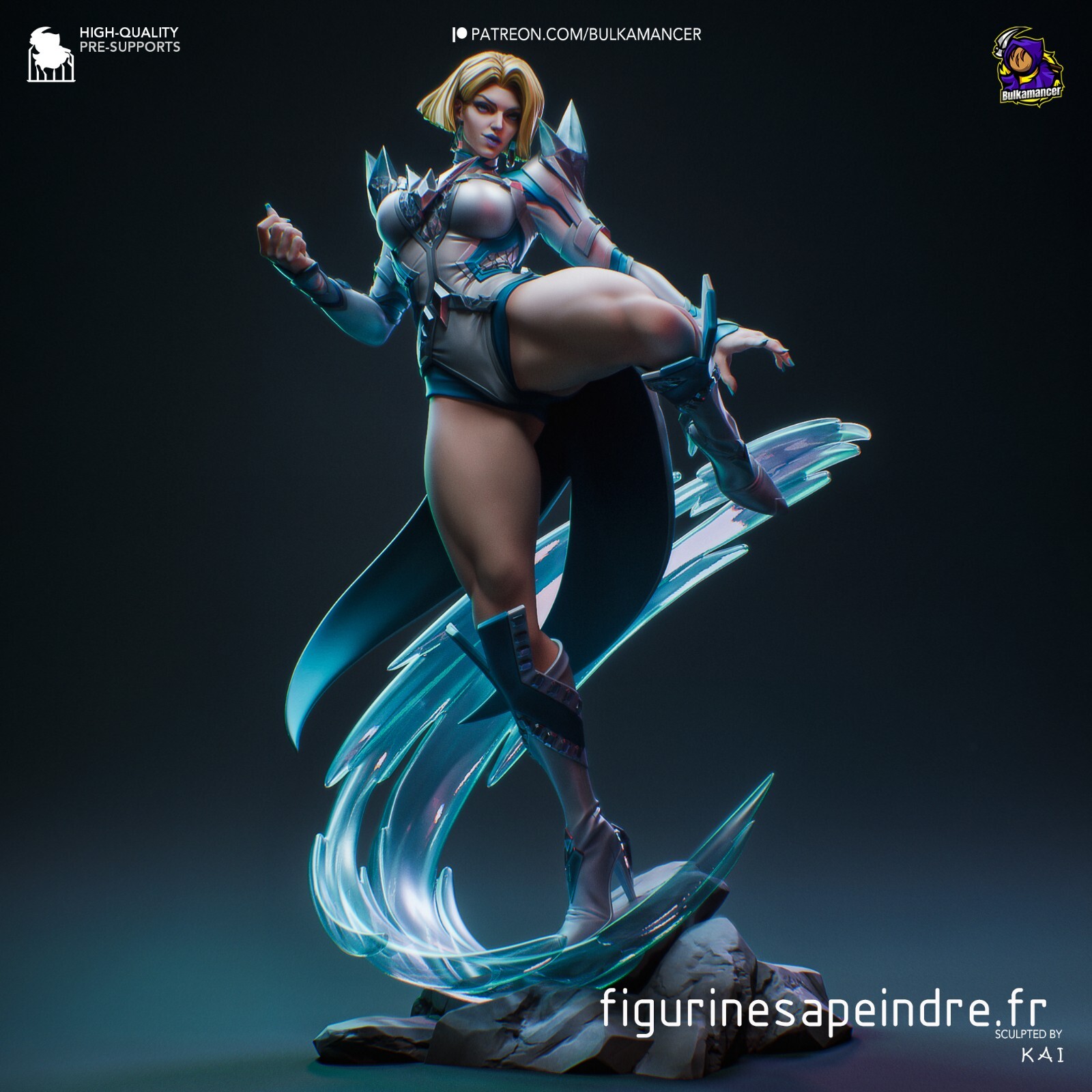 Figurine résine à peindre Emma Frost Marvel Rivals avec détails HD