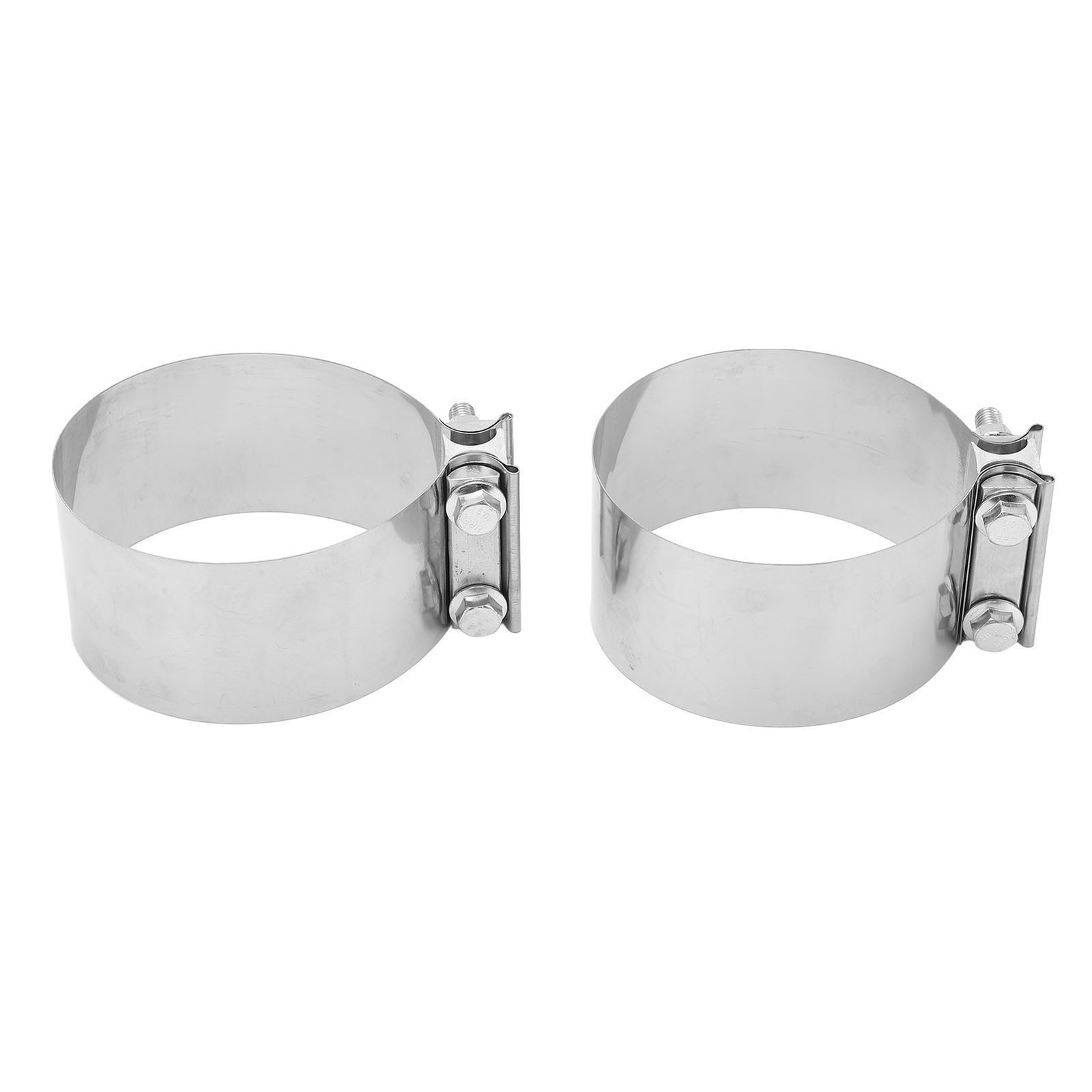 XXL 2Pcs Exhaust Pipe Clamp Stainless Steel Butt Joint Leakproof