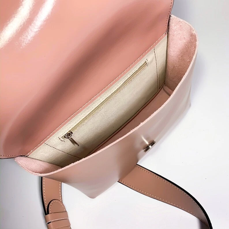 COACH Borsa a tracolla donna VERA PELLE borsetta donna rosa beige borsetta tracolla