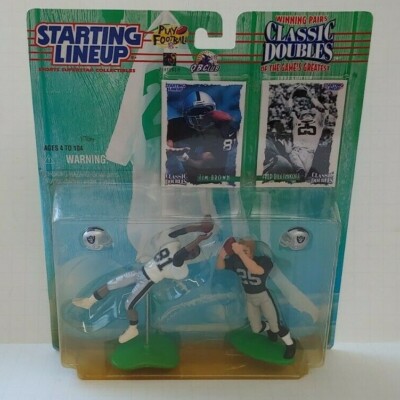 1997 Starting Lineup SLU NFL Football Classic Double Brown & Biletnikoff Raiders