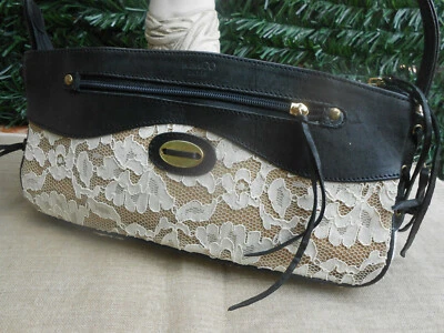 Sac ABACO cuir et dentelle - Photo 1/4