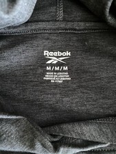 Reebok Fired Up Vector Lightweight Pullover Hoodie in Gray Womens Medium