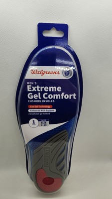 NEW Walgreens Men s Extreme Gel Comfort Cushion Insoles Size 7-13 Sealed  