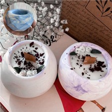 Silicone Molds Home Decor Pot DIY Round Candle Making Flower Pot Storage Jar Box