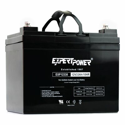 ExpertPower AGM Sealed Lead Acid Battery 12Volts 33Amps VRLA AGM SLA Threaded