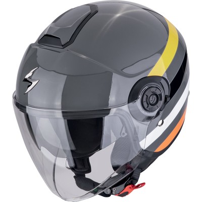 Motorrad Helm M - Scorpion Jethelm EXO-City II 2 Bee - grau-gelb-schwarz