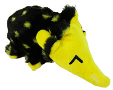 BarkBox Dog Toy Tahiry Tenrec Plush Stuffed Animal Black Yellow Crinkly