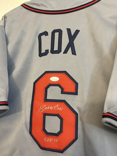 Bobby Cox Signed Atlanta Braves Jersey W/ HOF 14 Insc. JSA COA - Picture 2 of 4