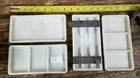 Lot Of 4 VINTAGE 1950s DENTAL MILK GLASS INSTRUMENT TRAYS #39