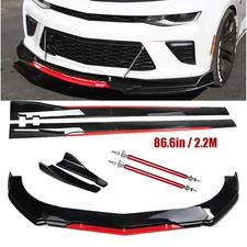 Front Bumper Lip Splitter Spoiler Side Skirt For Chevrolet Chevy 2 Layer Body