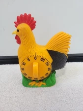 Vintage Rooster Timer 60 Minute Kitchen Orange Farmhouse Mid-Century Decor