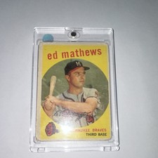 1959 Topps Autographed Eddie Mathews #450 Milwaukee Braves Baseball Card