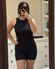 PRETTYLITTLETHING Women’s Black Playsuit Unitard Size 8 Excellent Condition