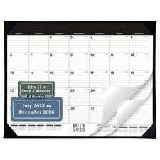 Desk Calendar 2025-2026 - JUL 2025 - DEC 2026, 18 Monthly Calendar,17" x 22",...