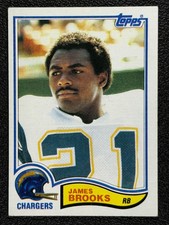 1982 Topps Football JAMES BROOKS Rookie Card #226 San Diego Chargers. rookie card picture