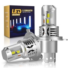 2pcs H4h19 Led Headlight Bulbs Car Fog Lights 8000lm Super Bright White 6000k